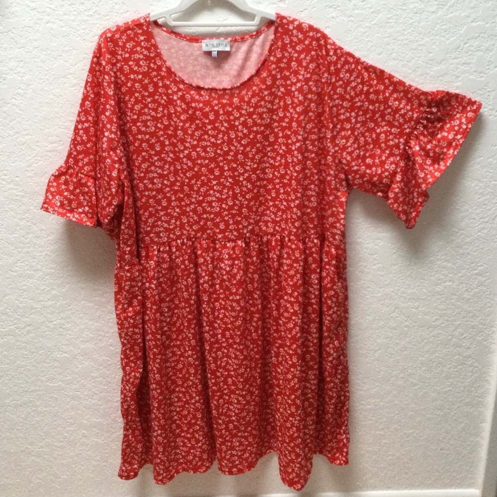 In The Style Ruffled Bell Sleeve Summer Dress